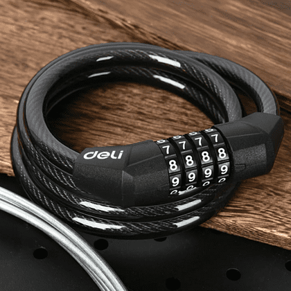 Замок тросовый велосипедный Deli YS EDL508051, 10 x 1200 мм, кодовый - 3