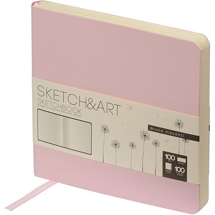 Скетчбук "Sketch&Art", 14.5x14.5 см, 100 г/м2, 100 листов, розовый - 2