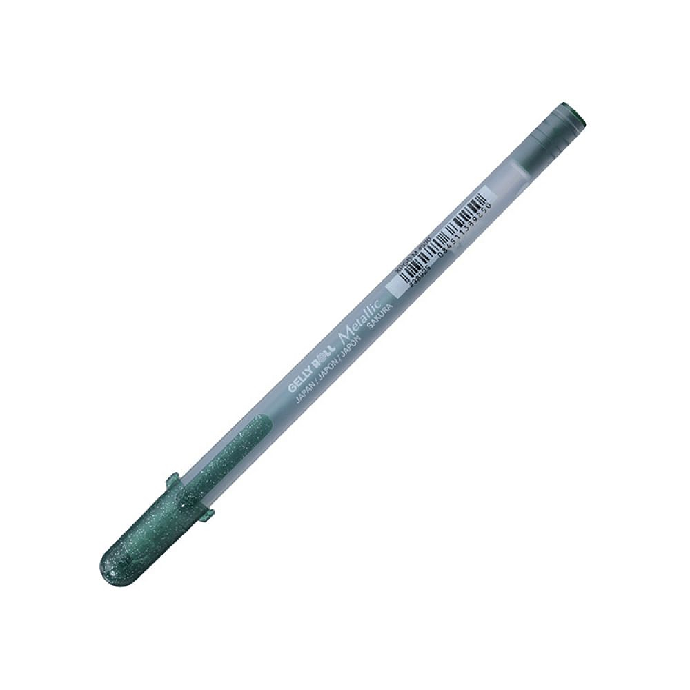 Ручка гелевая "Gelly Roll Metallic", 1.0 мм, прозрачный, стерж. темно-зеленый