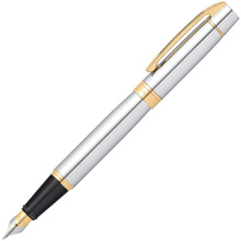 Ручка перьевая "Sheaffer 300 Chrome", M, серебристый, золотистый, патрон черный, синий
