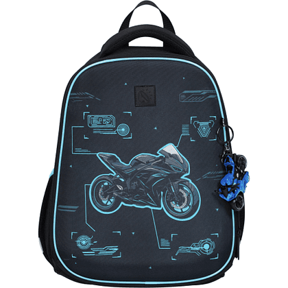Ранец "First Sport bike", черный, синий