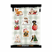 Набор наклеек объемных "Новогодние собаки", А6, 1 лист, 8 шт.