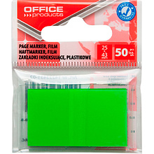 Закладки клейкие "Office products", 25x43 мм, 50 шт, зеленый
