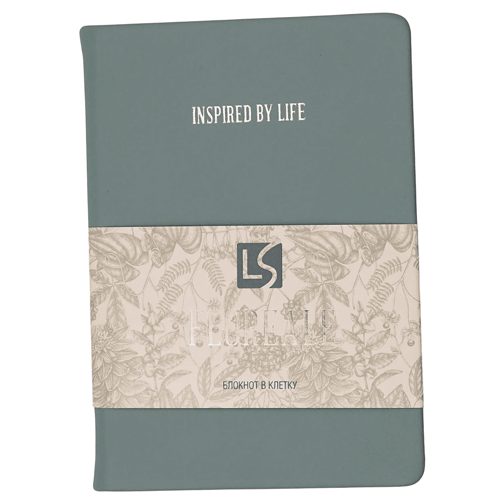 Блокнот "Floreale. Eucalyptus", А6, 136 листов, клетка, зеленый