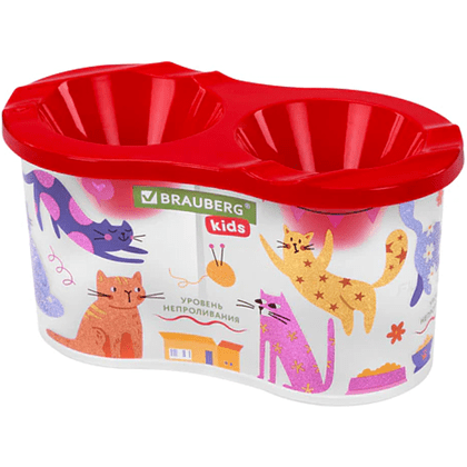 Стакан - непроливайка "Brauberg Kids", двойной, ассорти - 6