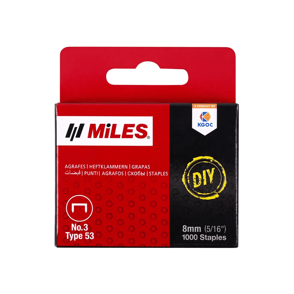 Набор инструментов Miles "5585KM3-D8-D10", степлер скобозабивной + скобы - 11
