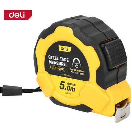 Рулетка Deli YS EDL3798, 5 м х 19 мм, желтый, черный - 3