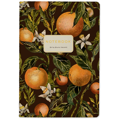 Тетрадь "Flora. Paradise. Oranges", A5, 40 листов, линейка, зеленый, оранжевый
