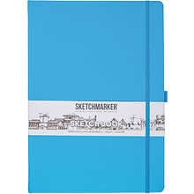 Скетчбук "Sketchmarker", 21x29,7 см, 140 г/м2, 80 листов, синий неон