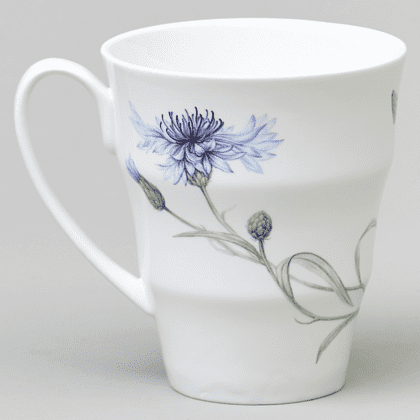 Кружка фарфоровая "Васильки", 350 мл, белый - 3