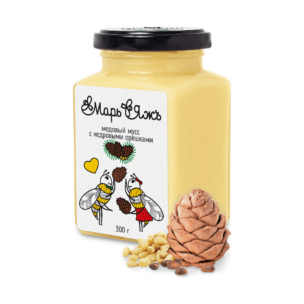 Медовый мусс "МарьЯжъ" с кедровыми орешками, 300 гр