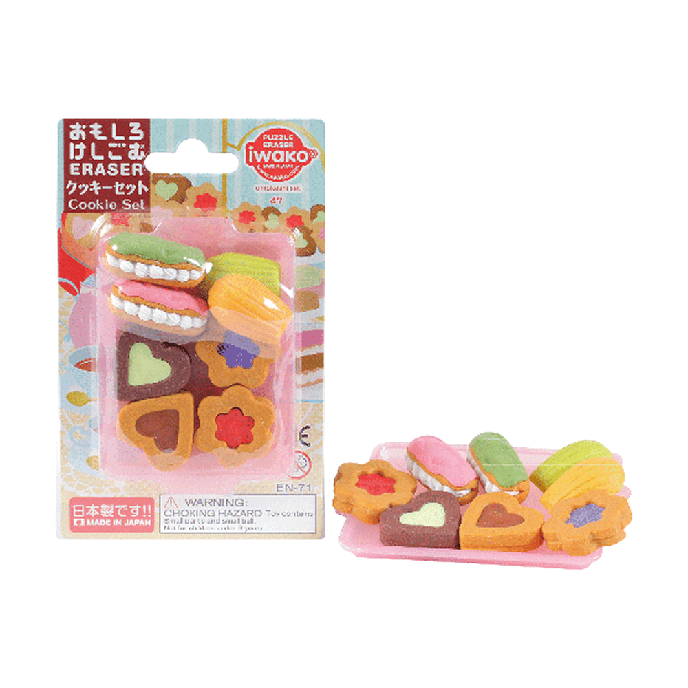 Набор ластиков "IWAKO Cookie Set", 6 шт, ассорти - 2