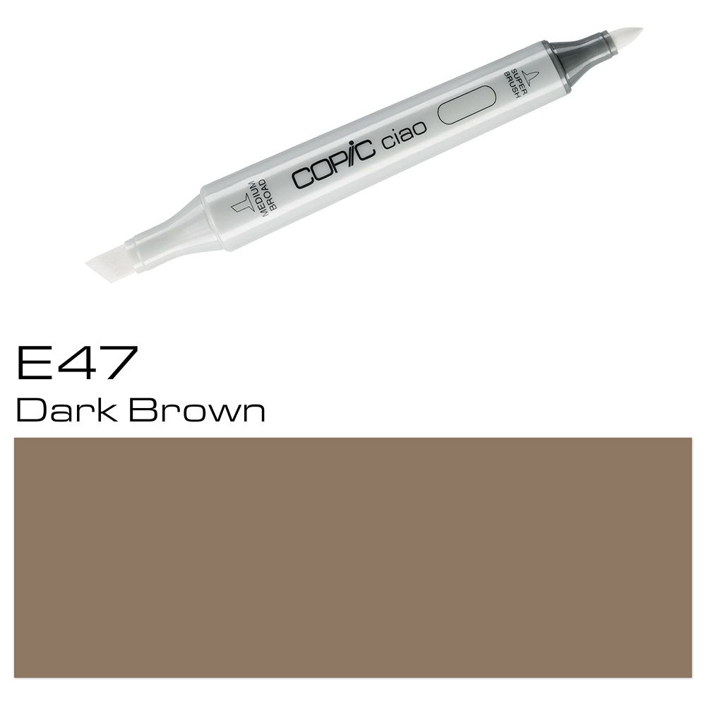 Маркер перманентный "Copic ciao", E-47 темно-коричневый