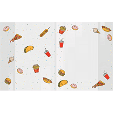 Обложка для тетрадей "FOOD", А5, 21х35 см., 10 штук, 110 мкм., прозрачный