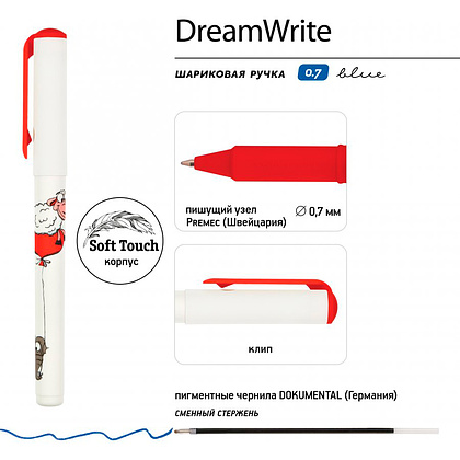 Ручка шариковая "DreamWrite. Мультяшные зверушки", 0.7 мм, ассорти, стерж. синий - 5