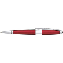 Ручка-роллер "Cross Edge", 0.7 мм, красный, серебристый, стерж. черный
