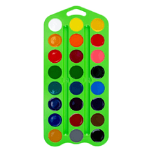 Краски акварельные "Цветик", 24 цвета, зеленый