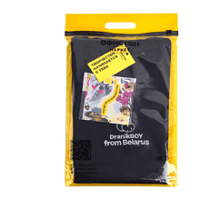 Набор сувенирный "Футболка унисекс оверсайз "DranikBOY from Belarus", M-L, черный  + открытка-стикер 3D"