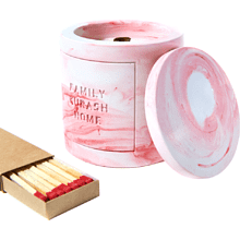 Свеча декоративная со спичками "Family Kurash Home Круг", ароматизированная, розовый