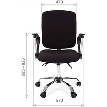 Кресло для персонала "Chairman 9801 Chrome", ткань, металл, черный