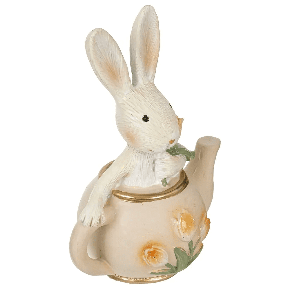 Фигурка "Заяц в чайнике", 8 x 5 x 10 см, бежевый - 4