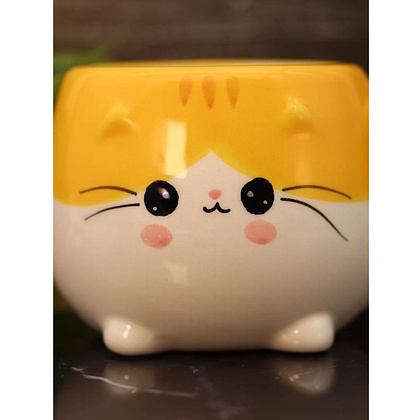 Кружка керамическая "Cat", 450 мл, оранжевый - 4