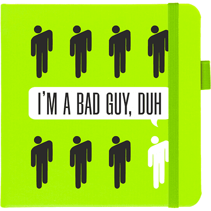 Скетчбук "I’m a bad guy", 12х12 см, 140 г/м2, 80 листов, зеленый луг