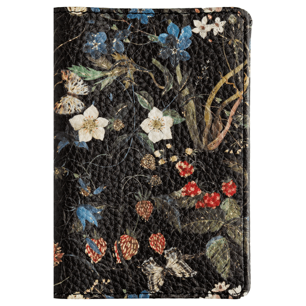 Обложка для паспорта "Flora. Лесные ягоды", кожзам., черный - 2