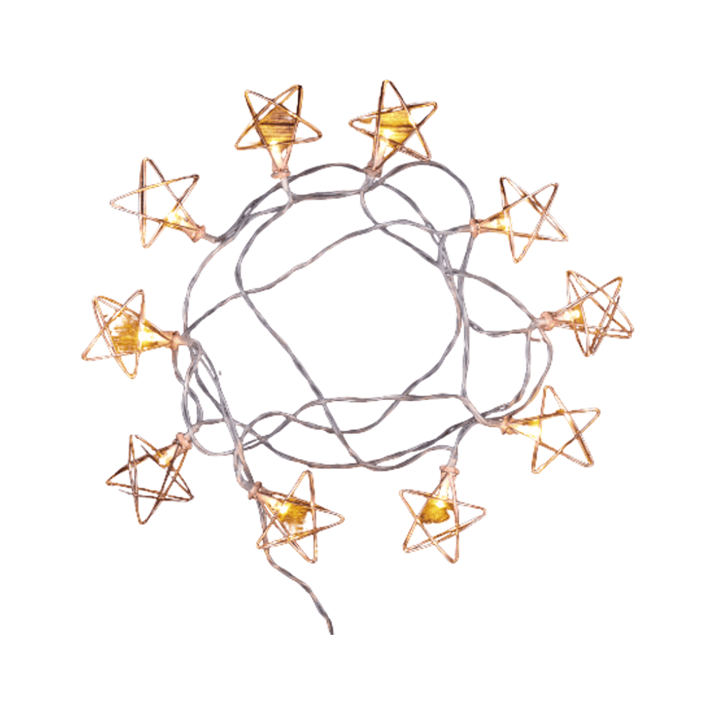 Гирлянда электрическая LED "Нить" с насадками "Звезда", 2,5 м, тепло-белый