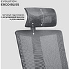 Кресло для руководителя EVOLUTION "ERGO BLISS", ткань, сетка, пластик, черный - 10
