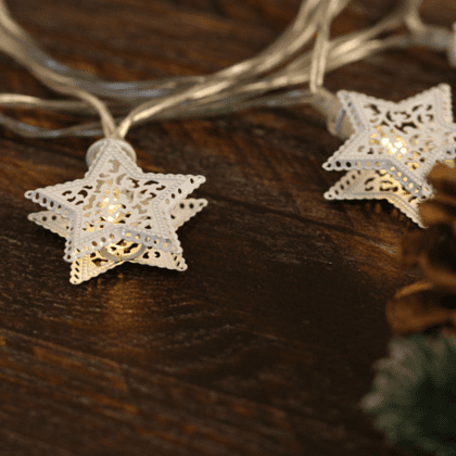 Гирлянда электрическая LED "Нить" с насадками "Ажурная звезда" 2 м, тепло-белый - 3