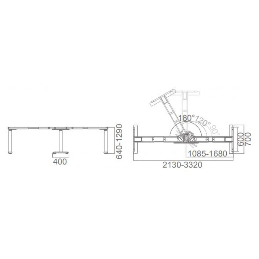 Каркас стола с электроприводом трехмоторный AOKE, Well Desk Wing Pro, белый (AK3YJYT-TYZF3-90/120/180 WH) - 6