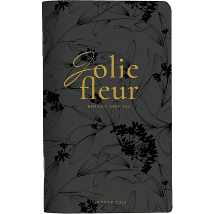 Планнер "Fleur", датированный, 108х175 мм, 32 листа, черный, 2026