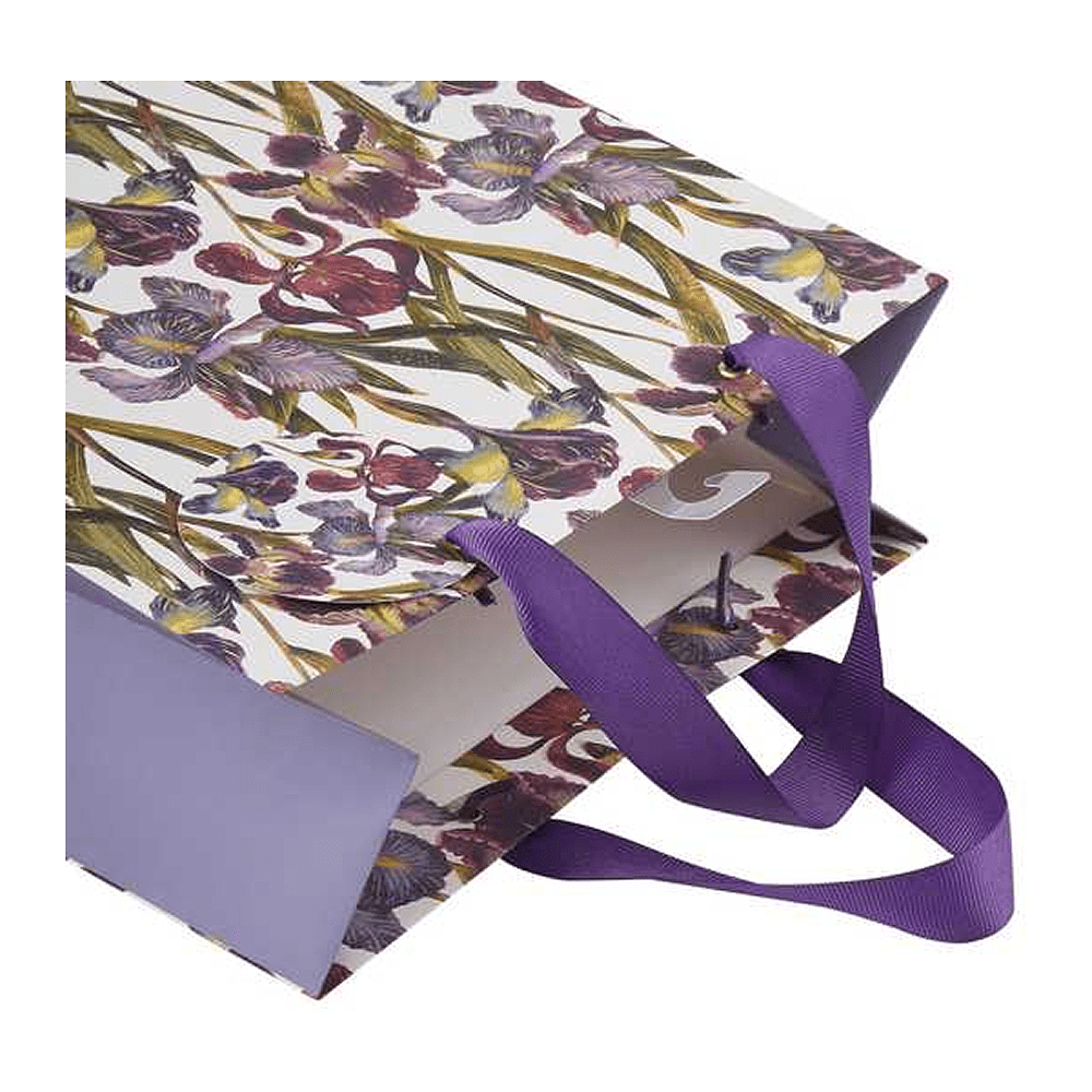 Пакет бумажный подарочный "Flora. Ирисы", 26x32,4x13 см, фиолетовый - 2