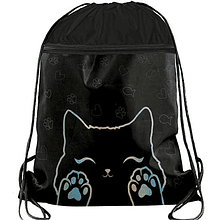 Мешок для обуви "Cat's paws", полиэстер, черный