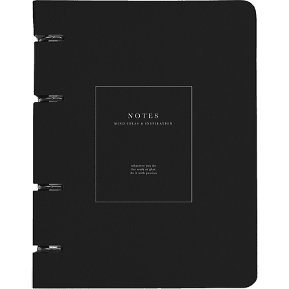 Тетрадь "Notes", A5, 120 листов, клетка, на кольцах, черный