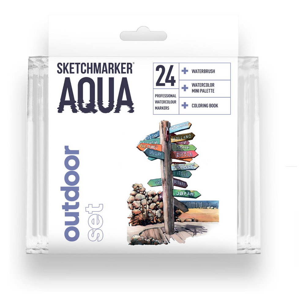 Набор акварельных маркеров "Sketchmarker Aqua. Outdoor Set", 24 шт., ассорти