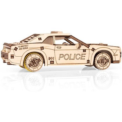 Конструктор 3D "Полицейский автомобиль", механический, деревянный - 3