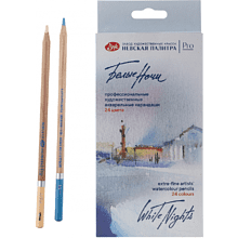 Карандаш акварельный "Белые ночи", набор 24 цветов, картонная коробка