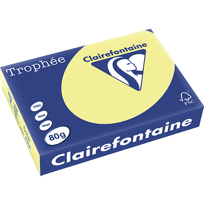 Бумага цветная "Trophée", А4, 500 листов, 80 г/м2, желтый нарцисс
