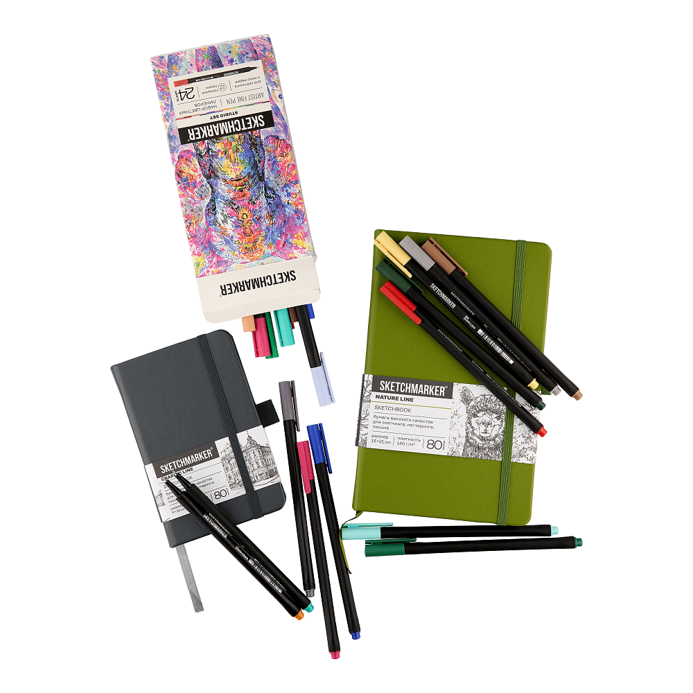 Ручка капиллярная "Sketchmarker Artist fine pen Studio", 24 шт - 3