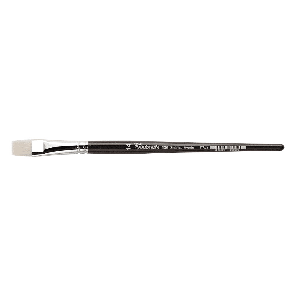 Кисть для рисования "Tintoretto Avorio", синтетика, плоская, №14