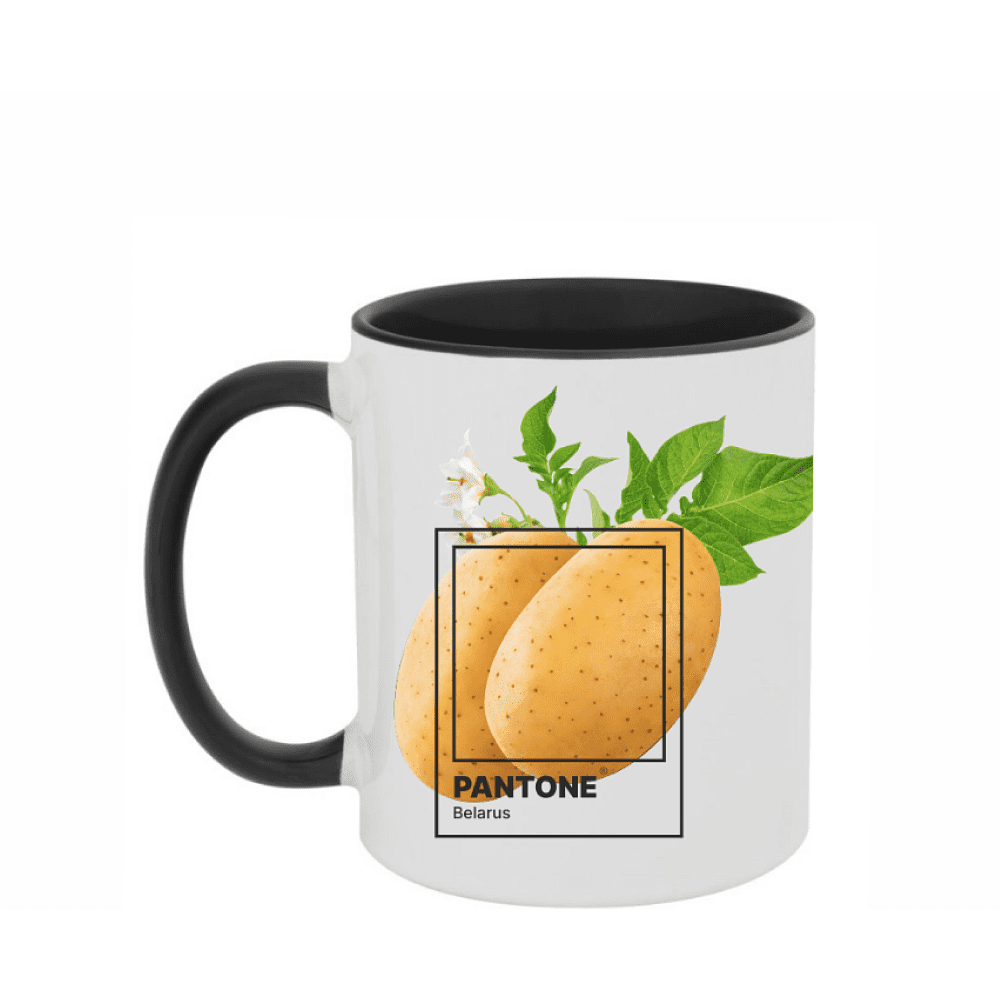 Кружка керамическая "Pantone. Belarus", 320 мл, белый, черный
