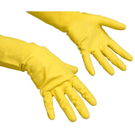 Перчатки хозяйственные из натур.латекса Многоцелевые,суперпрочн с хлопковым покрытием, L, желтый