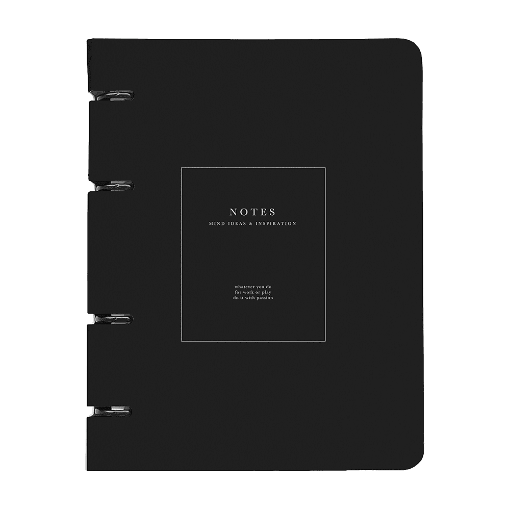 Тетрадь "Notes", A5, 120 листов, клетка, на кольцах, черный