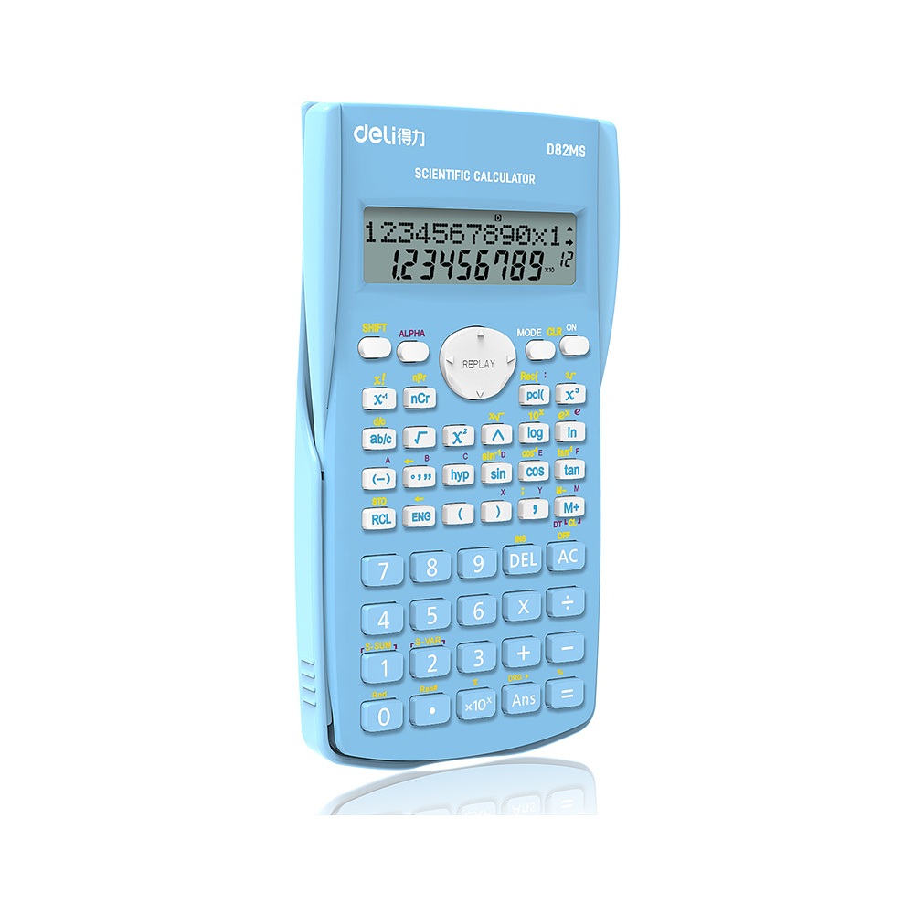 Калькулятор научный Deli Core "D82MS", 12- разрядный, голубой