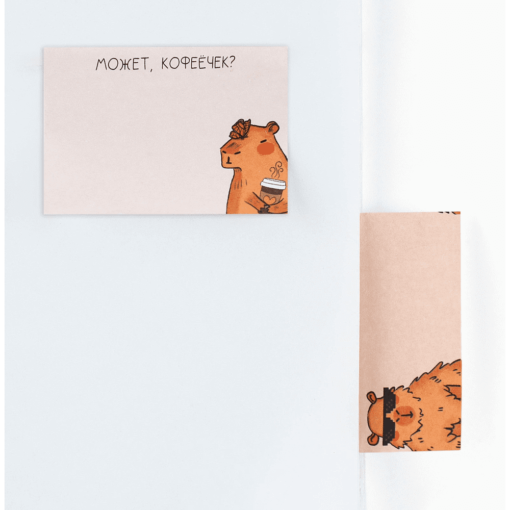 Бумага для заметок на клейкой основе  "Капибара", 180x70 мм, 30 листов, бирюзовый - 2