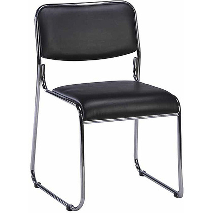Стул для посетителей EVERPROF "Fix", кожзам, металл, черный Стул для посетителей EVERPROF "Fix", кожзам, металл, черный