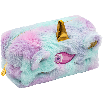 Пенал "Fluffy Unicorn", 1 отделение, голубой