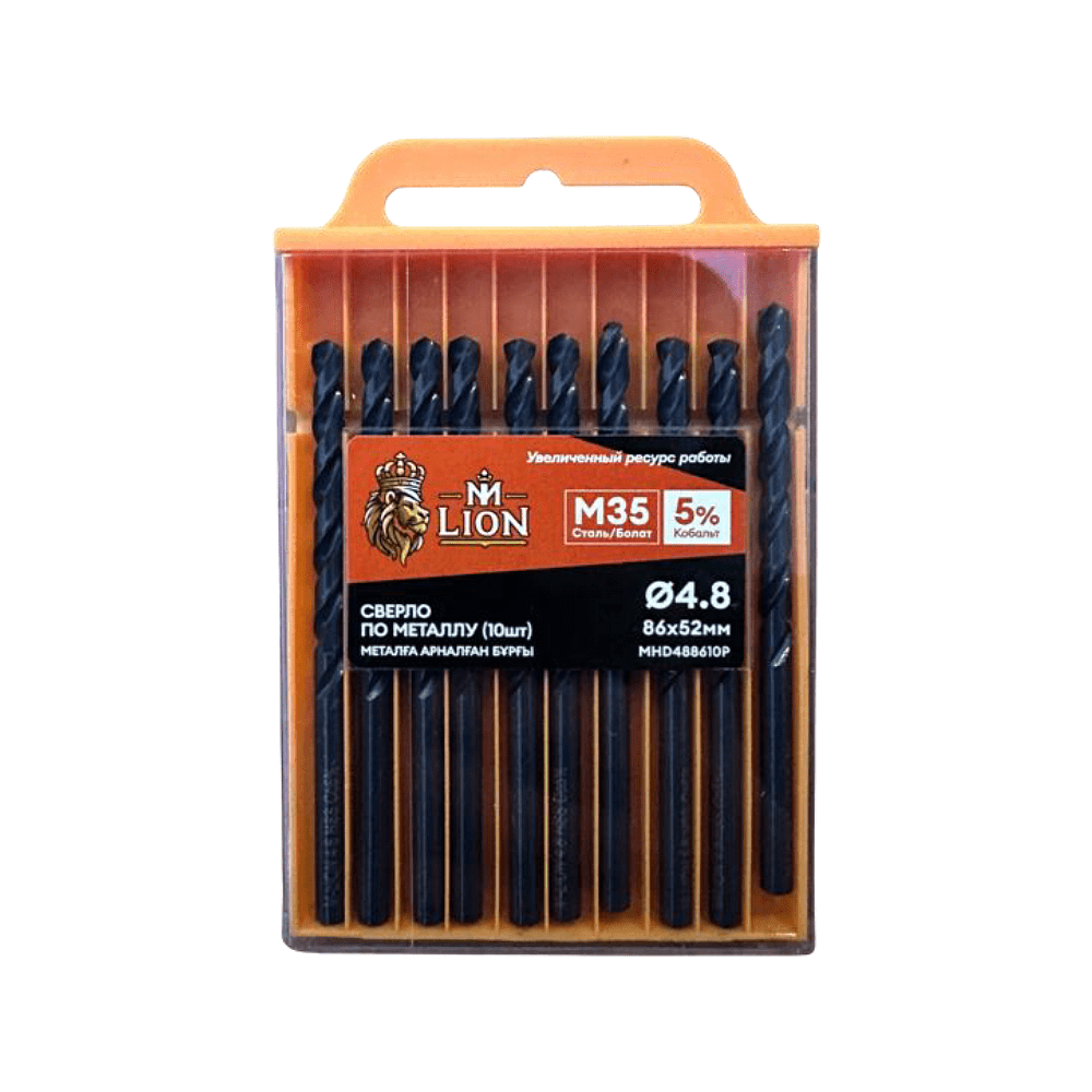 Сверло M-Lion MHD458010P, по металлу, 4,5 х 80 мм, 10 штук в упаковке